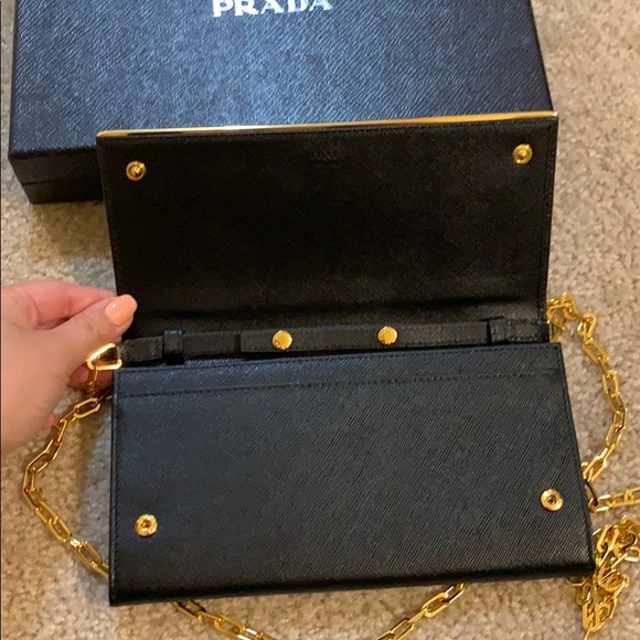 Authentic Prada Saffiano Wallet on a chain. - Picture 3 of 8